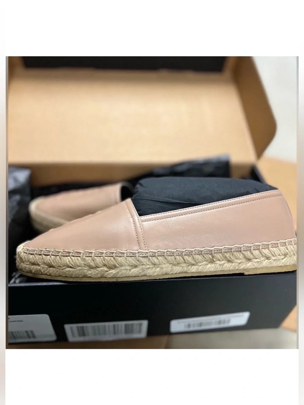 YSL Leather Monogram Espadrilles Flats NEW